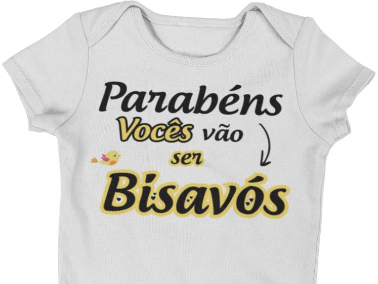 Imagem de Body Bebê Parabéns Vocês Vão Ser Bisavós Branca