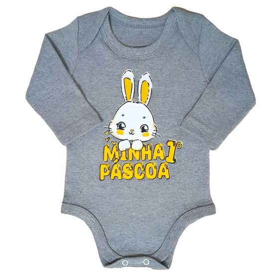 Imagem de Body Bebê Páscoa Coelho Temático Mesversário Menino Menina