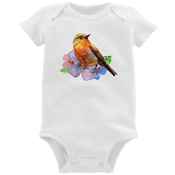 Imagem de Body Bebê Pássaro e Flores - Foca na Moda