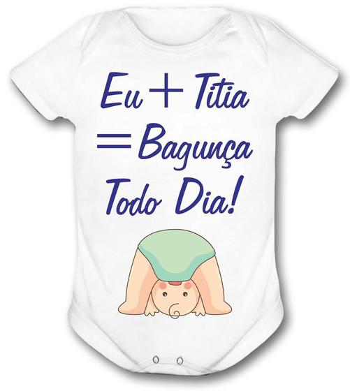Process unstable burn Body bebê personalizado eu+ titia = bagunçando todo dia azul - VIDAPE - Body  para Bebês - Magazine Luiza