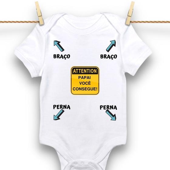 Imagem de Body Bebê Personalizado Instruções Para Papai Menino Menina