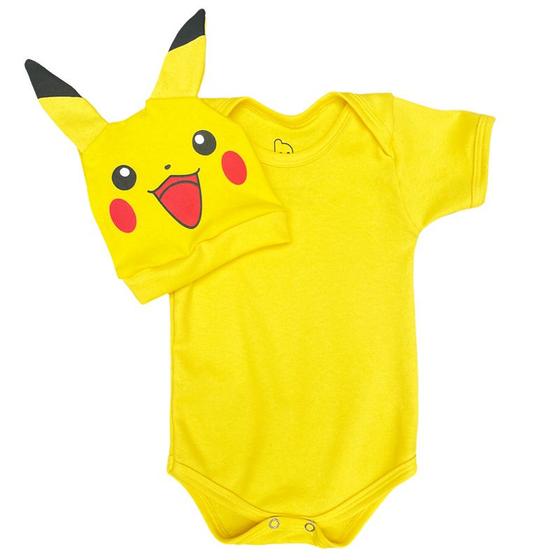 Imagem de Body Bebê Pokemon Pikachu com Touquinha