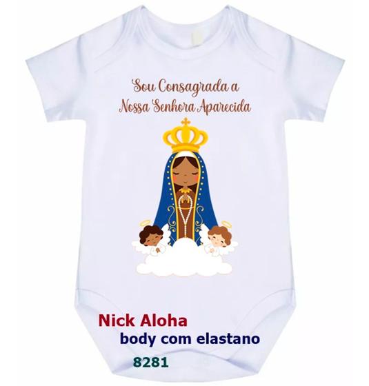 Imagem de body bebê sou consagrada a nossa senhora aparecida Menina cód 8281