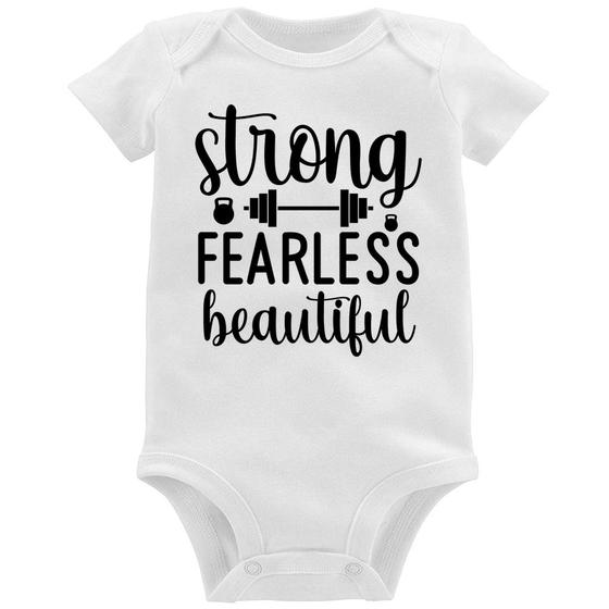 Imagem de Body Bebê Strong Fearless Beautiful - Foca na Moda