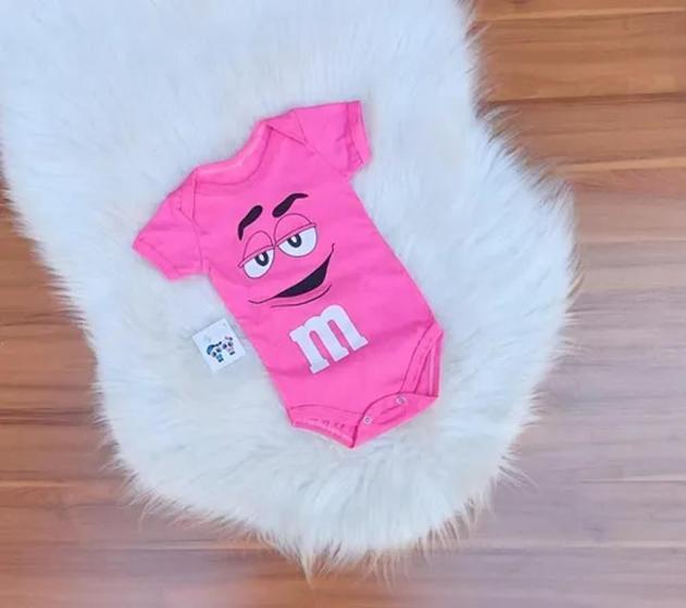 Imagem de Body Bebê Temático Fantasi Menina Mesversario Chocolate M&m