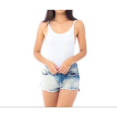 Imagem de Body blusa feminino alça fina com bojo decote nas costas poliéster moda estilo