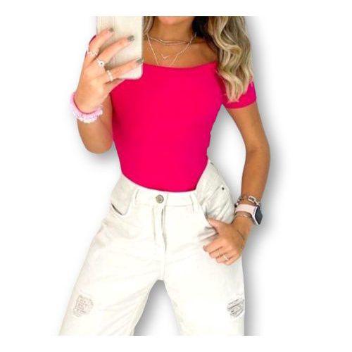 Imagem de Body blusa poliéster ombro a ombro com bojo manga curta feminino fashion