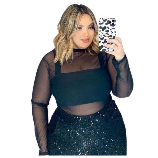 Body Blusa Tule Plus Size Transparente Varias Estampas Bt2 - La-Bella Modas  - Body Plus Size Feminino - Magazine Luiza