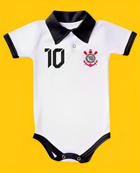 Imagem de Body Bori Bebê Infantil Corinthians Camisa Polo Time de Futebol Oficial Licenciado Torcida Baby