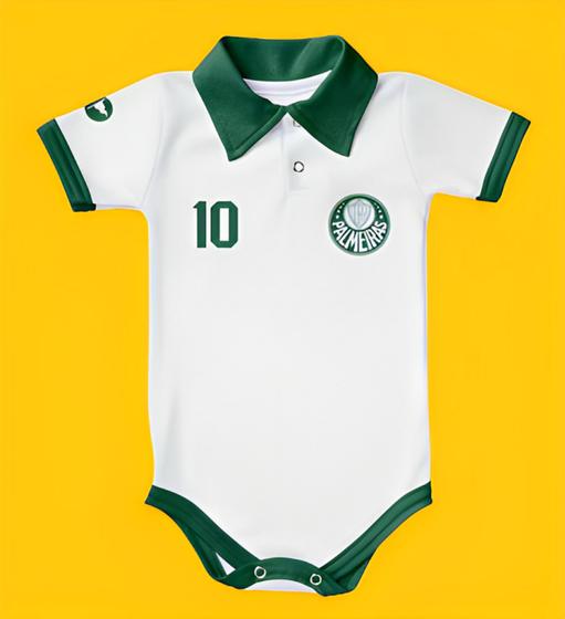 Imagem de Body Bori Bebê Infantil Palmeiras Camisa Polo Time de Futebol Oficial Licenciado Torcida Baby