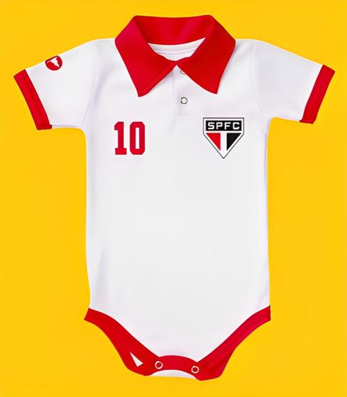 Imagem de Body Bori Bebê Infantil São Paulo Camisa Polo Time de Futebol Oficial Licenciado Torcida Baby