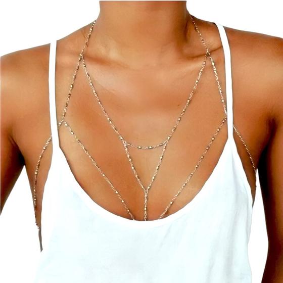 Imagem de Body Chain Lingerie Corrente De Corpo Feminino Luxo