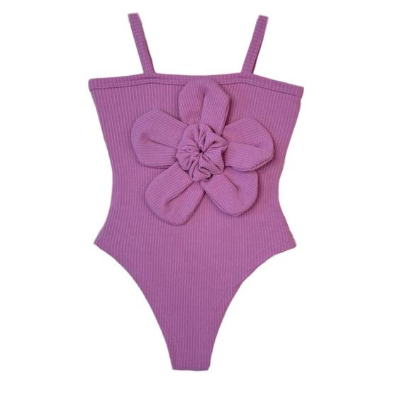 Imagem de Body Com Flor Candy Colors Feminino Infantil Juvenil Look Fim De Ano