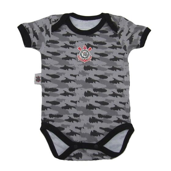 Imagem de Body Corinthians Camuflado Bebe Preto Branco Oficial Revedor