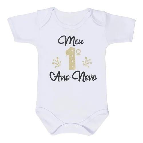 Imagem de Body Curto Meu 1 Ano Novo para Bebê Até 12 Meses
