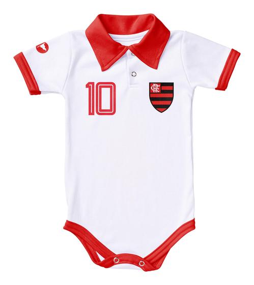 Imagem de Body De Bebê Flamengo  Camisa Polo Torcida Baby Branco