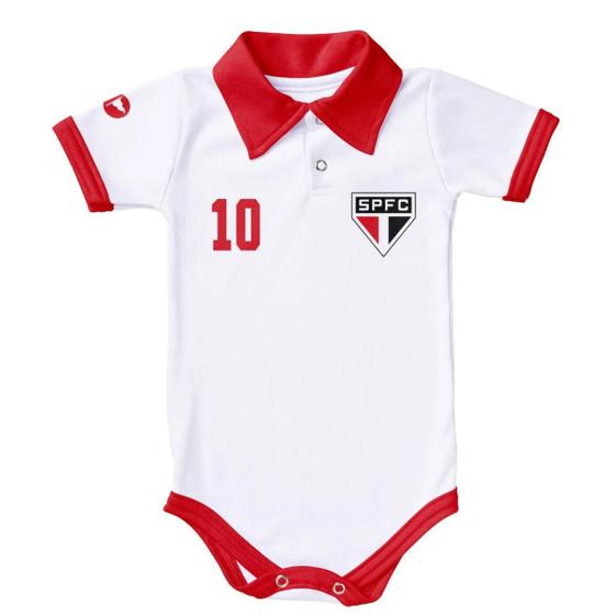 Imagem de Body De Bebê São Paulo Camisa Polo Roupinha Time Futebol