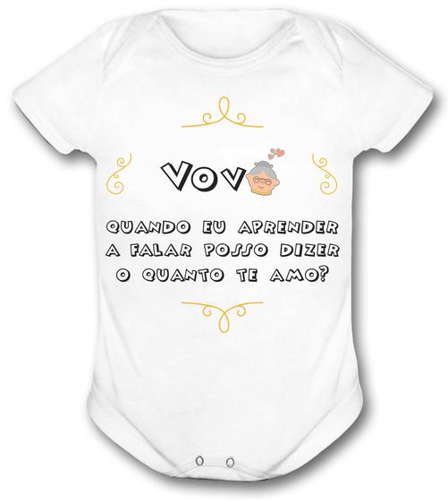 Imagem de Body de bebê te amo vovó roupa de bebê frases avó body menina ou menino