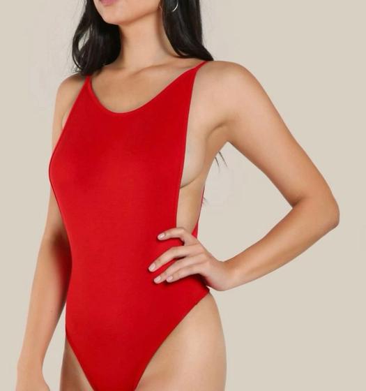 Imagem de Body feminino alça fina cavado nas costas fashion