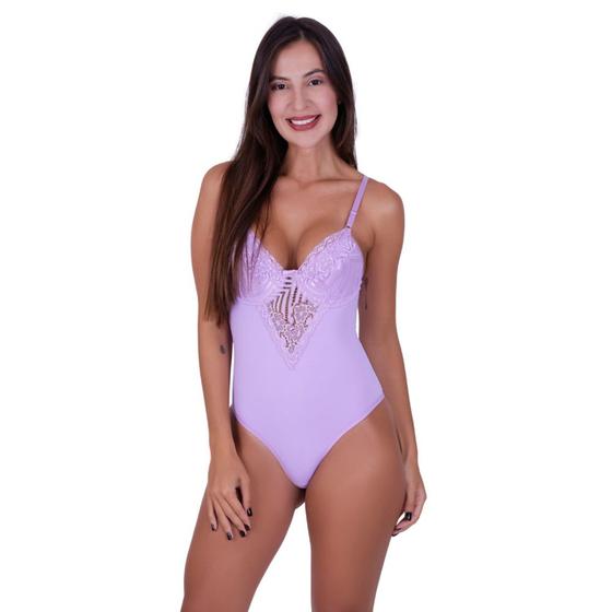 Imagem de Body Feminino sem Bojo com Aro Microfibra Meia Taça- BODY JULIETE