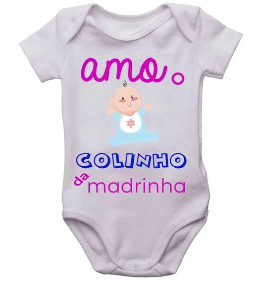 Imagem de Body infantil amo o colinho da minha madrinha bodi menina