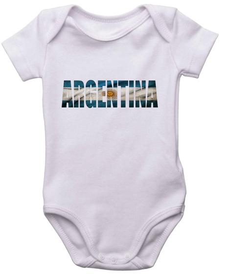 Imagem de Body Infantil Argentina Bandeira País Escrita