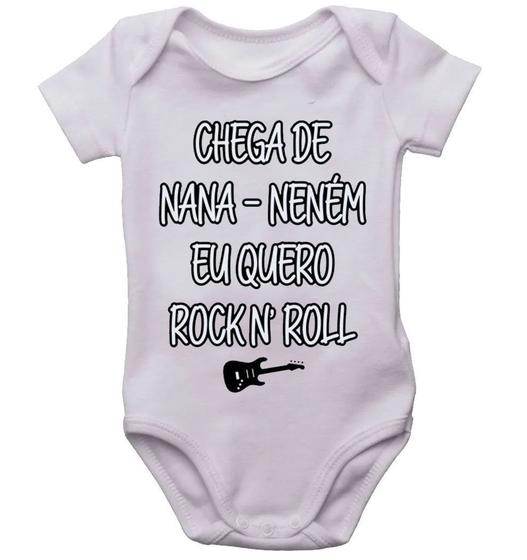 Imagem de Body infantil chega de nana neném quero rock n' roll bori