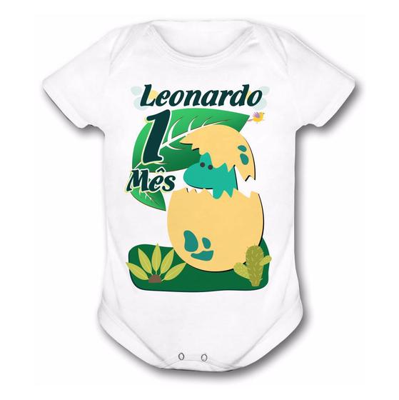 Imagem de Body infantil com nome personalizado mesversário 1 mes