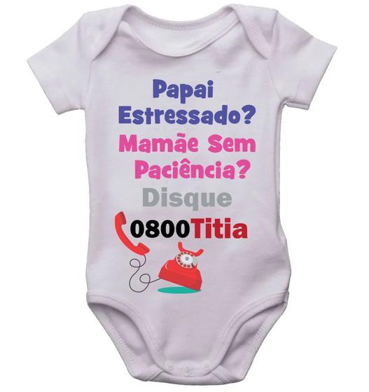 Imagem de Body infantil disque titia roupinha de bebê bori bodi neném