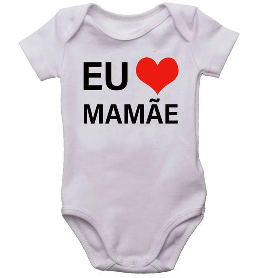 Imagem de Body infantil eu coração mamãe bodi bebê love amor mãe