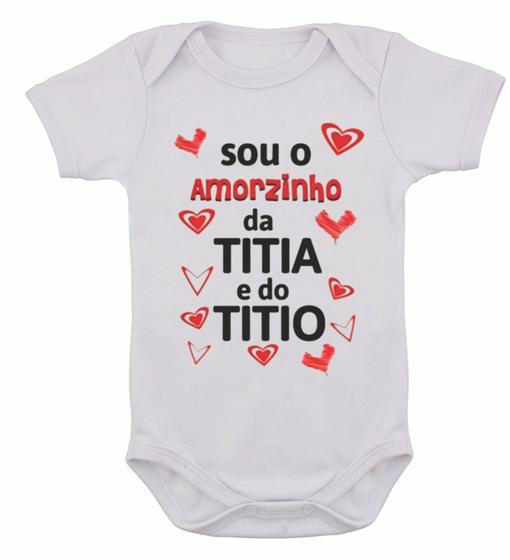 Imagem de Body Infantil Frase Sou O Amorzinho Da Titia E Do Titio