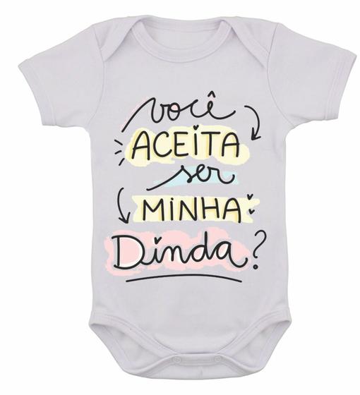 Imagem de Body Infantil Frase Você Aceita Ser Minha Dinda