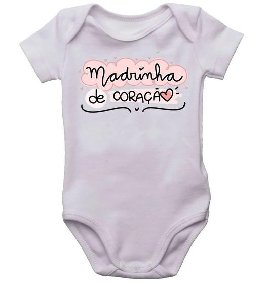 Imagem de Body infantil madrinha de coração bodi bori bebê neném