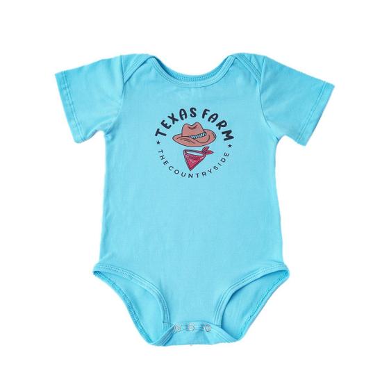 Imagem de Body Infantil Malha Manga Curta - Bm004 - Azul Bebe