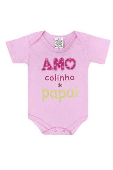 Imagem de Body Infantil Menina Amo Colinho da Papai Rosa Claro - +1bb