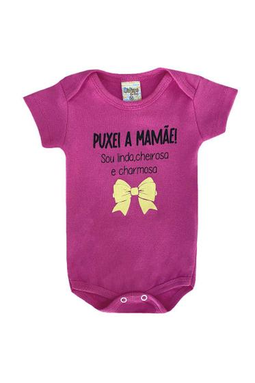 Imagem de Body Infantil Menina Puxei A Mamãe, Sou Linda, Cheirosa e Charmosa Rosa Pink - Didiene