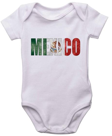 Imagem de Body Infantil Mexico Bandeira País Escrita