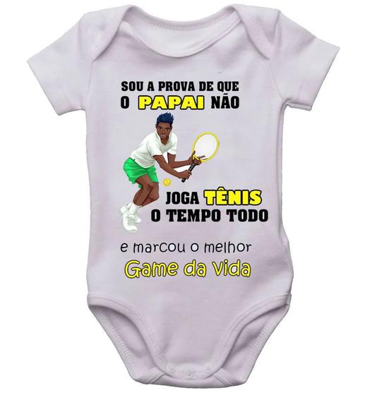 Imagem de Body infantil papai tenista roupinha de bebê esporta bori