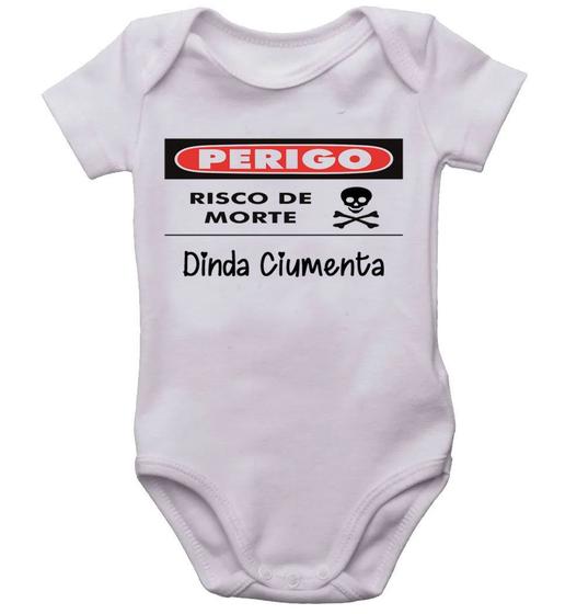 Imagem de Body infantil perigo dinda ciumenta roupinha de bebê bodi