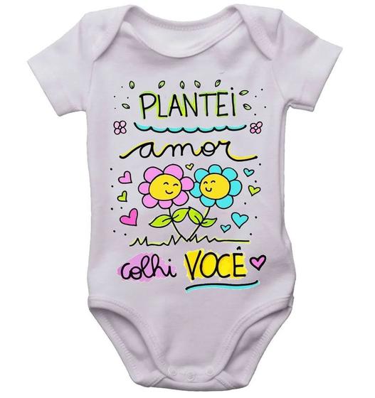 Imagem de body infantil plantei amor colhi você bodi bori bebê