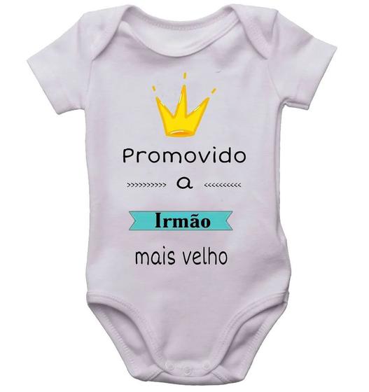 Imagem de Body infantil promovido a irmão mais velho bodi coroar bebê