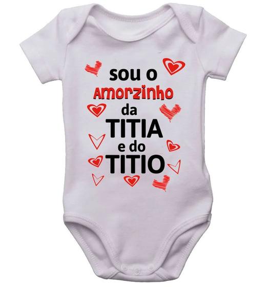 Imagem de Body infantil sou o amorzinho da titia e do titio bodi bebê