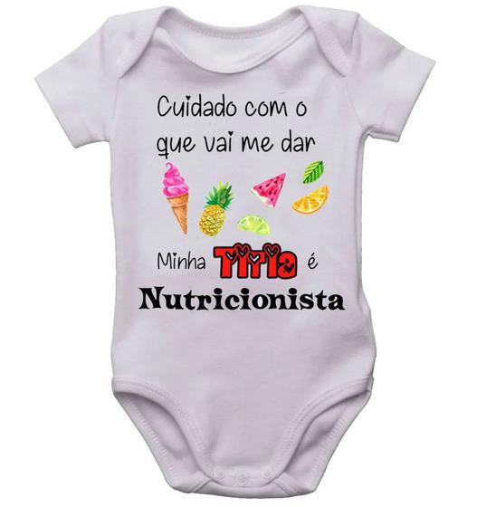 Imagem de Body infantil titia nutricionista roupinha de bebê bori bodi