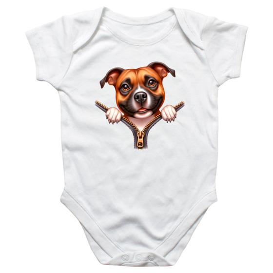 Imagem de Body intantil Staffordshire Bull Terrier no Ziper