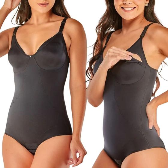 Body Modelador E Redutor Para Amamentação Gestante Cetinete Com Bojo Moldado Menor preço em Body Modelador E Redutor Para Amamentação Gestante Cetinete Com Bojo Moldado