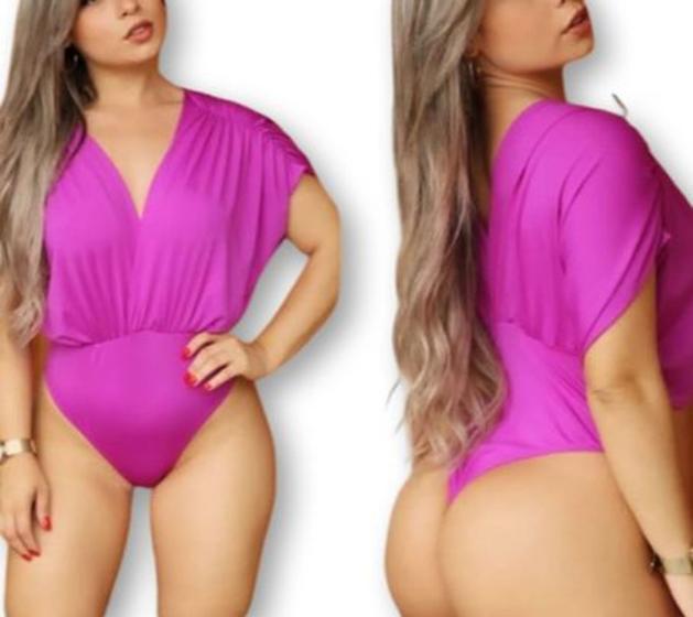 Imagem de Body morcego drapeado decote poliéster moda feminina