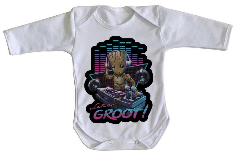 Imagem de body nenê criança roupa bebê manga longa Groot DJ