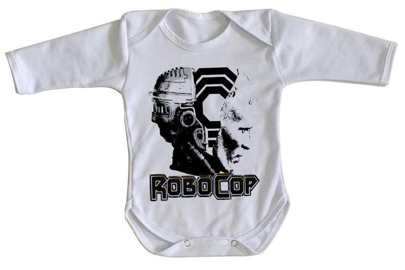 Imagem de body nenê criança roupa bebê manga longa Robocop Policial