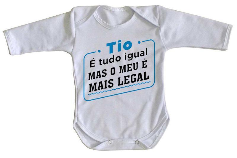 Imagem de body nenê criança roupa bebê manga longa Tio é tudo igual mas o meu é mais legal
