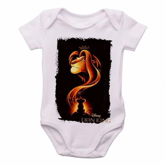 Imagem de body nenê criança roupa bebê Rei Leão Mufasa Simba